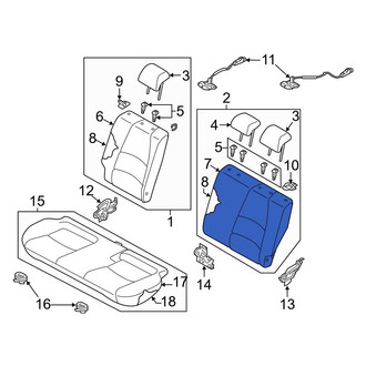 Toyota OE - Rear Left Seat Back Cushion Cover