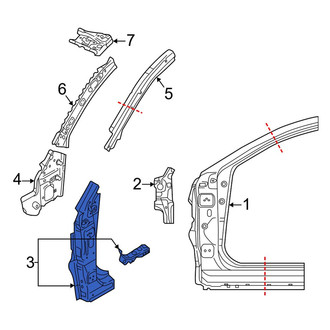 Toyota OE - Right Lower Body A-Pillar Reinforcement