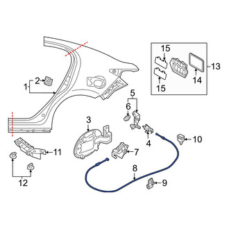 Toyota OE - Rear Fuel Filler Door Release Cable