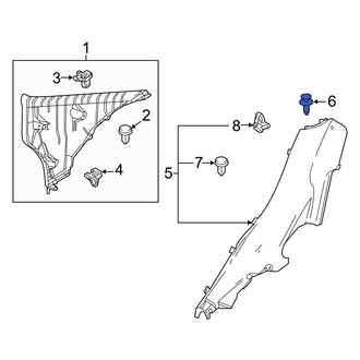 Toyota OE - Upper Liftgate Trim Cover Clip