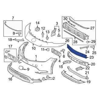 Toyota OE - Front Upper Bumper Impact Bar