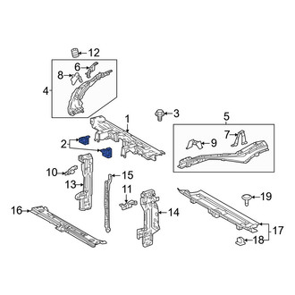 Toyota OE - Left Upper Radiator Support Tie Bar Bracket
