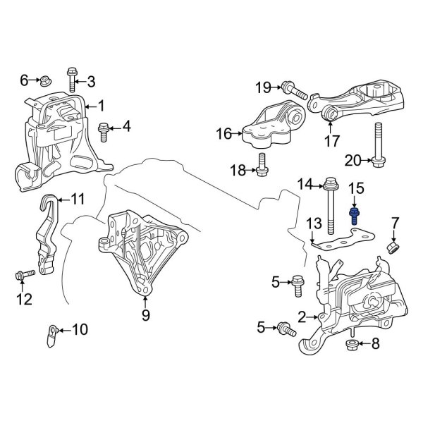 Engine Mount Support Bracket Bolt