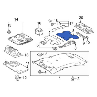 Toyota OE - Rear Center Headliner Insulator