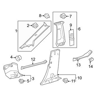 Toyota OE - Pillars, Rocker & Floor - Interior Trim