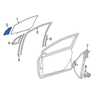 Toyota OE - Front Left Vent Window Assembly