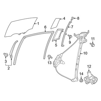 Toyota OE - Rear Door - Glass & Hardware