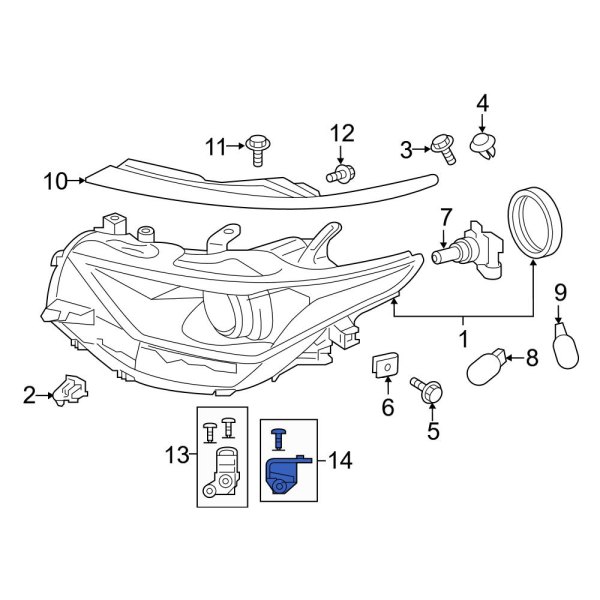 Toyota OE 8119512240 Front Right Lower Headlight Restoration Kit