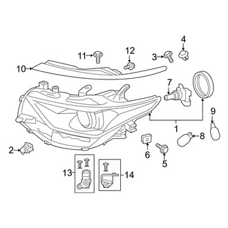 Toyota OE - Front Lamps - Headlamp Components