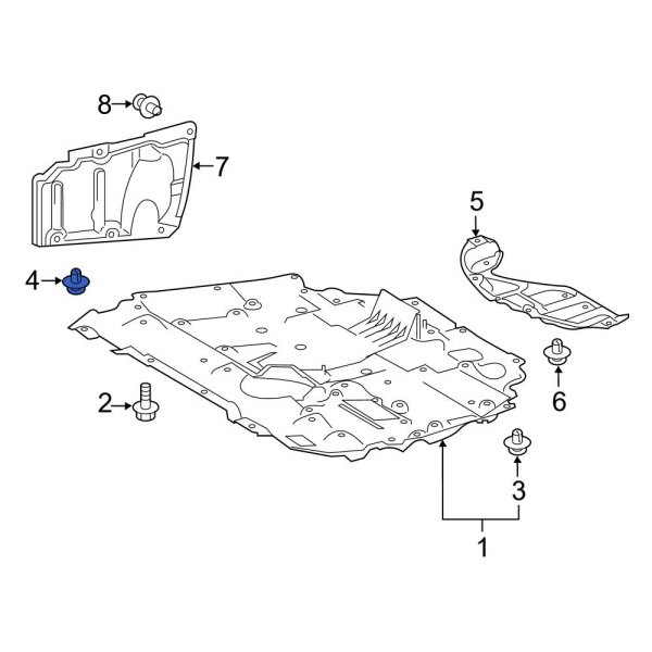 Radiator Support Splash Shield Clip