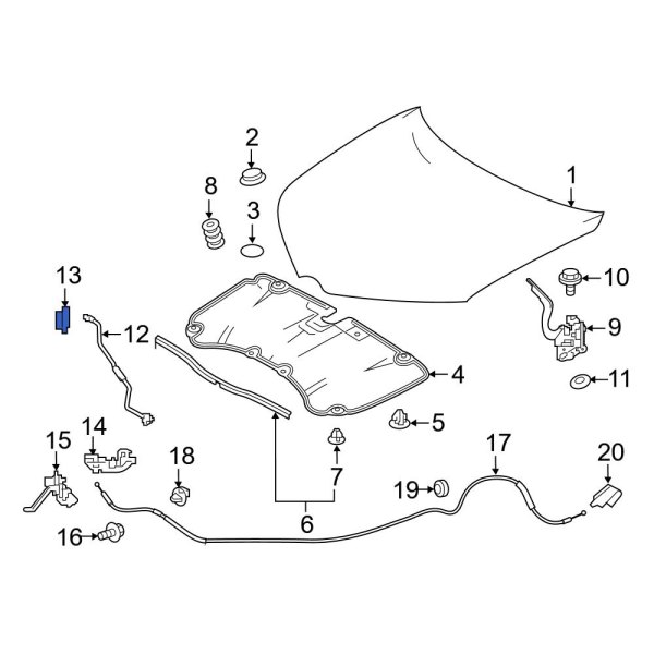 Toyota OE 5345412040 - Hood Prop Rod Clip