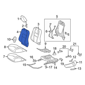Toyota OE - Front Left Seat Back Cushion Cover