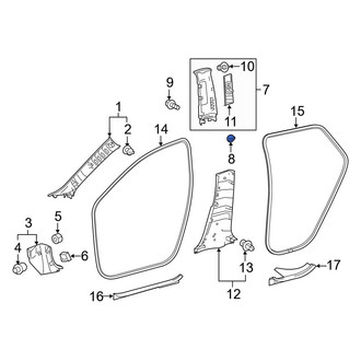Toyota OE - Door Pillar Post Trim Grommet