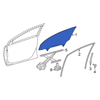 Toyota OE - Rear Left Door Glass