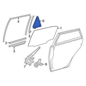 Toyota OE - Rear Left Vent Window Assembly