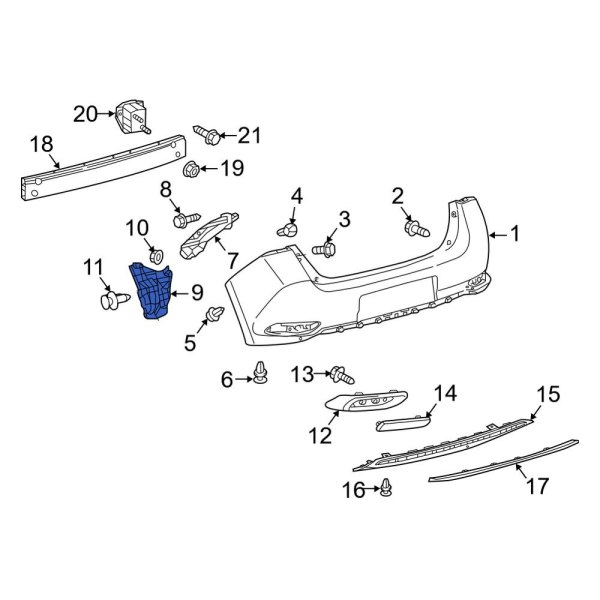 Bumper Cover Support Rail