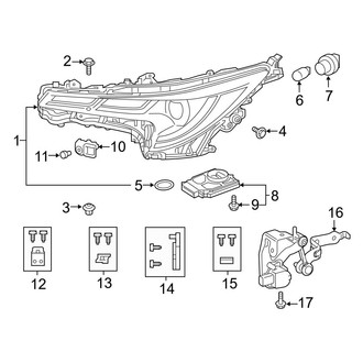 Toyota OE - Front Lamps - Headlamp Components (Hatchback)