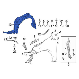 Toyota OE - Front Right Fender Splash Shield