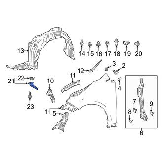 Toyota OE - Front Left Fender Liner Extension