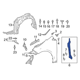 Toyota OE - Front Right Lower Rearward Fender Filler Panel