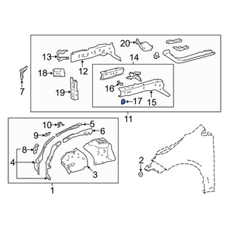 Toyota OE - Front Right Inner Frame Side Member Reinforcement