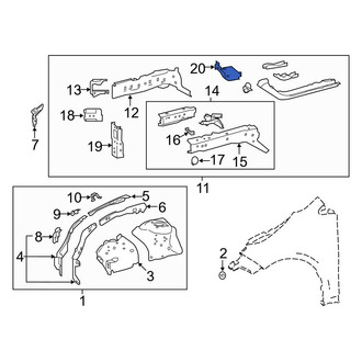 Toyota OE - Front Right Floor Pan Reinforcement