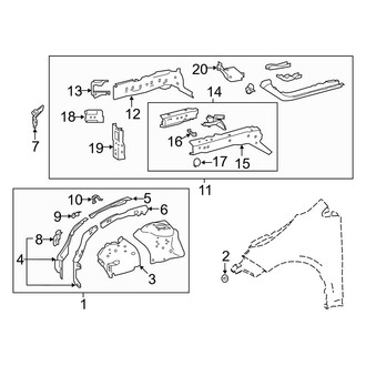 Toyota OE - Fender - Structural Components & Rails (Hatchback)
