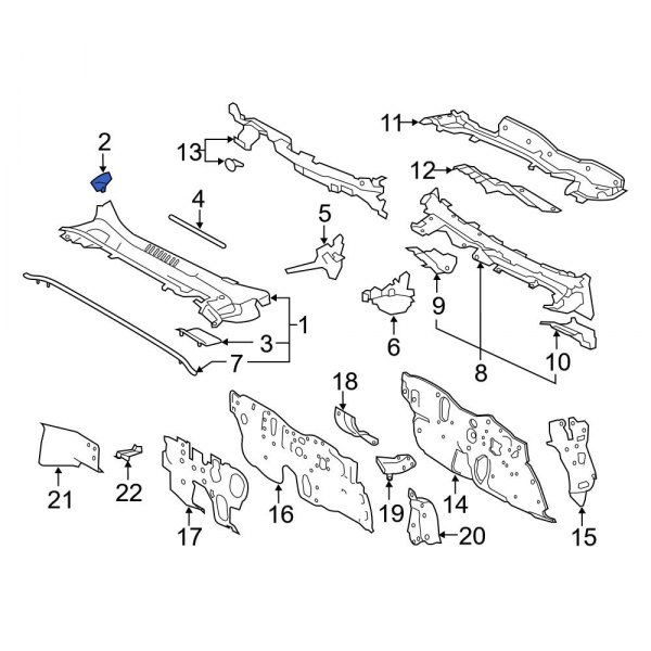 Cowl Water Deflector