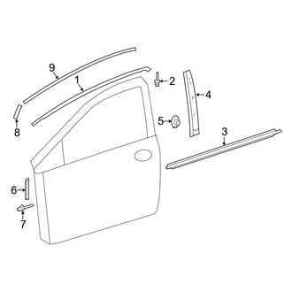 Toyota OE - Front Door - Exterior Trim (Hatchback)