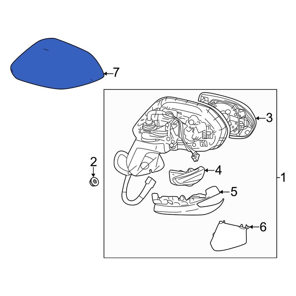 334ページ① 8796135880 Genuine Toyota MIRROR SUB-ASSY, OUTER REAR VIEW