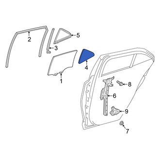 Toyota OE - Front Left Vent Window Assembly