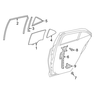 Toyota OE - Rear Door - Glass & Hardware (Hatchback)