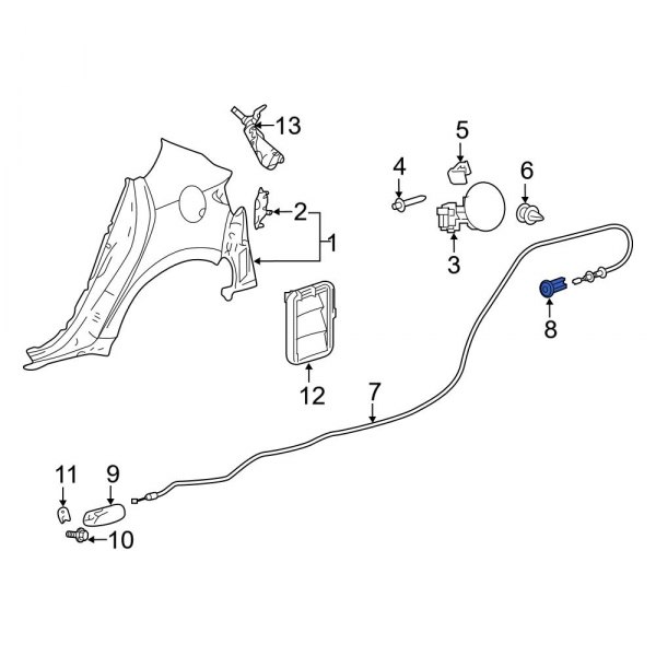 Fuel Filler Door Release Cable Clip