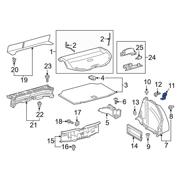 Trunk Trim Panel Bracket