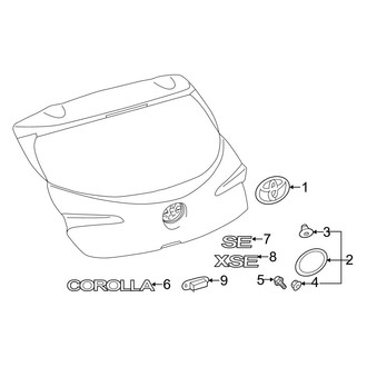 Toyota OE - Lift Gate - Exterior Trim (Hatchback)