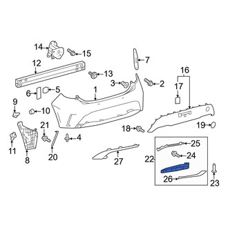 Toyota OE - Rear Right Bumper Trim