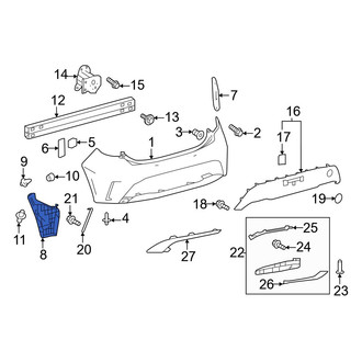 Toyota OE - Rear Left Bumper Cover Support Rail