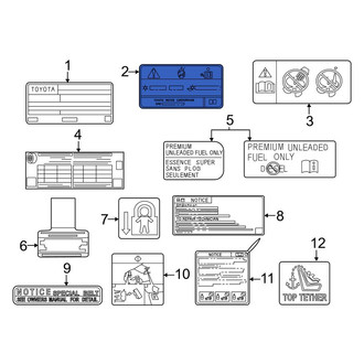 Toyota OE - A/C System Information Label