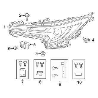 Toyota OE - Front Lamps - Headlamp Components