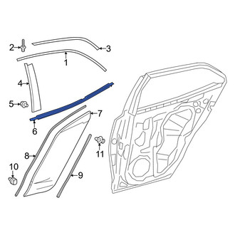 Toyota OE - Rear Left Door Belt Molding