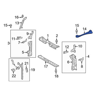 Toyota OE - Front Left Radiator Support Tie Bar Extension