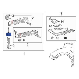 Toyota OE - Front Left Frame Rail End