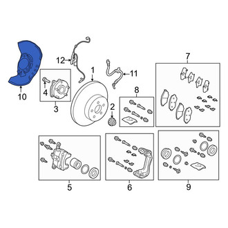 Toyota OE - Rear Left Brake Dust Shield