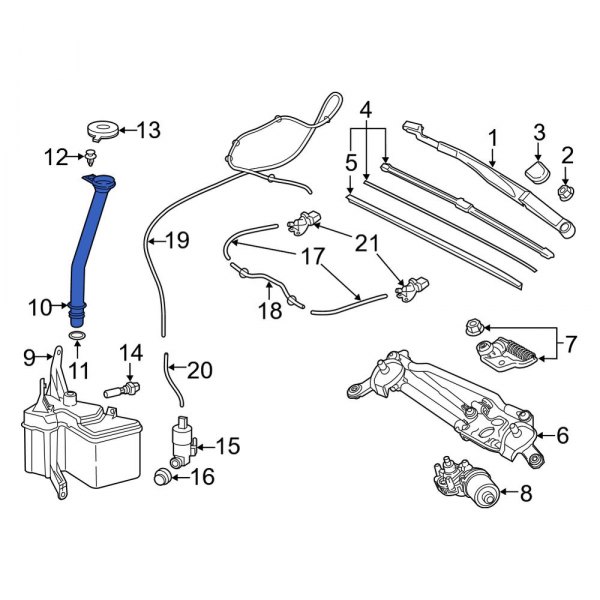 Washer Fluid Reservoir Filler Pipe