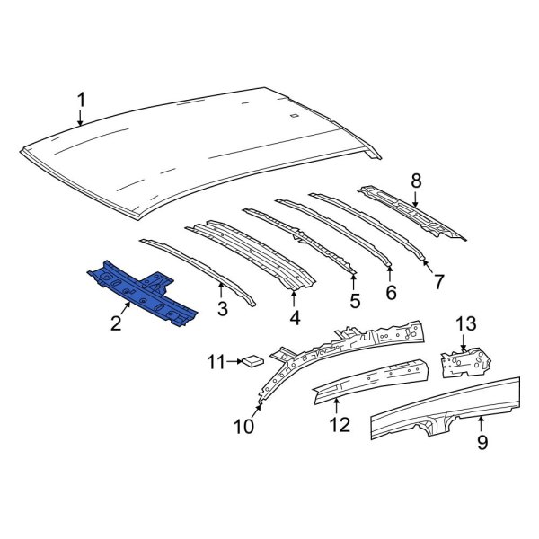 Toyota OE 63102F4011 - Front Roof Header Panel