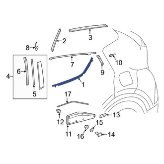 Toyota OE - Front Left Door Belt Molding