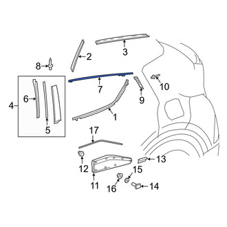 Toyota OE - Front Left Upper Door Reveal Molding