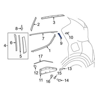 Toyota OE - Front Right Upper Door Reveal Molding