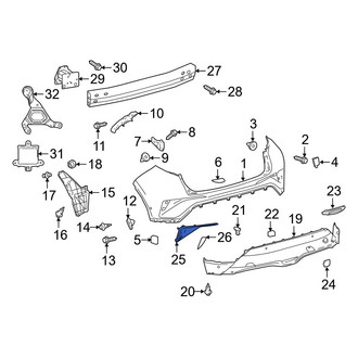 Toyota OE - Rear Left Bumper Cover Spacer Panel