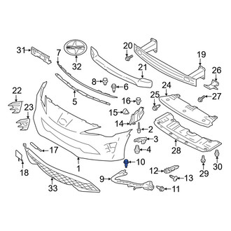 Toyota OE - Bumper Cover Support Rail Bolt